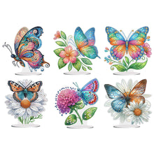 Lade das Bild in den Galerie-Viewer, Blumen-Schmetterling – einseitig gebohrter Acryl-Diamant-Desktop-Ornament