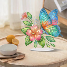 Lade das Bild in den Galerie-Viewer, Blumen-Schmetterling – einseitig gebohrter Acryl-Diamant-Desktop-Ornament