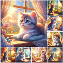 Lade das Bild in den Galerie-Viewer, Katze-Voll Diamond Painting-30x30cm