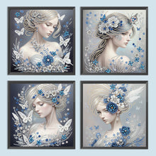 Lade das Bild in den Galerie-Viewer, Schmetterlingsmädchen – Teilweise spezielle Diamantmalerei-30x30cm