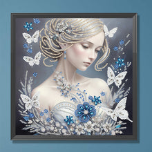 Lade das Bild in den Galerie-Viewer, Schmetterlingsmädchen – Teilweise spezielle Diamantmalerei-30x30cm