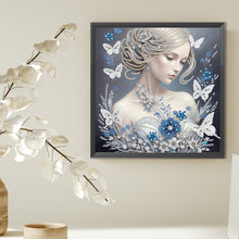 Lade das Bild in den Galerie-Viewer, Schmetterlingsmädchen – Teilweise spezielle Diamantmalerei-30x30cm