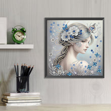 Lade das Bild in den Galerie-Viewer, Schmetterlingsmädchen – Teilweise spezielle Diamantmalerei-30x30cm