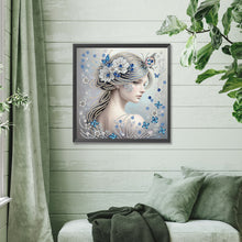 Lade das Bild in den Galerie-Viewer, Schmetterlingsmädchen – Teilweise spezielle Diamantmalerei-30x30cm