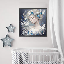 Lade das Bild in den Galerie-Viewer, Schmetterlingsmädchen – Teilweise spezielle Diamantmalerei-30x30cm