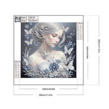 Lade das Bild in den Galerie-Viewer, Schmetterlingsmädchen – Teilweise spezielle Diamantmalerei-30x30cm