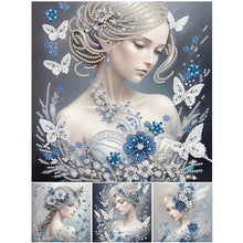 Lade das Bild in den Galerie-Viewer, Schmetterlingsmädchen – Teilweise spezielle Diamantmalerei-30x30cm
