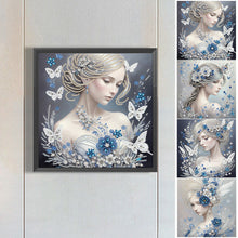 Lade das Bild in den Galerie-Viewer, Schmetterlingsmädchen – Teilweise spezielle Diamantmalerei-30x30cm
