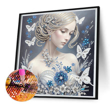 Lade das Bild in den Galerie-Viewer, Schmetterlingsmädchen – Teilweise spezielle Diamantmalerei-30x30cm