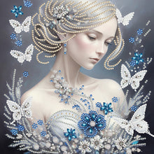 Lade das Bild in den Galerie-Viewer, Schmetterlingsmädchen – Teilweise spezielle Diamantmalerei-30x30cm