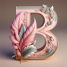 Lade das Bild in den Galerie-Viewer, Feather Letter-Voll Round Diamond Painting-30x30cm