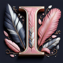 Lade das Bild in den Galerie-Viewer, Feather Letter-Voll Round Diamond Painting-30x30cm