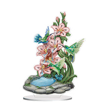 Lade das Bild in den Galerie-Viewer, Blumenadler-Kolibri einseitig gebohrt Acryl-Diamant-Desktop-Ornament