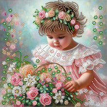 Lade das Bild in den Galerie-Viewer, Blumenmädchen-Teil-Special Diamond Painting-30x30cm