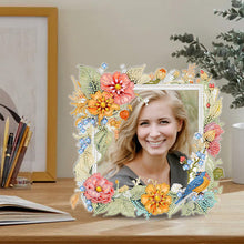 Lade das Bild in den Galerie-Viewer, Blumen und Vögel-Diamant Fotorahmen