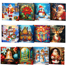 Lade das Bild in den Galerie-Viewer, 12Pcs/Set Weihnachts-Diamant-Grußkarten