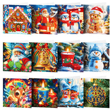 Lade das Bild in den Galerie-Viewer, 12Pcs/Set Weihnachts-Diamant-Grußkarten