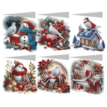 Lade das Bild in den Galerie-Viewer, 6/12Pcs/Set Weihnachts-Diamant-Grußkarten