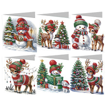 Lade das Bild in den Galerie-Viewer, 6/8/12Pcs/Set Weihnachts-Diamant-Grußkarten