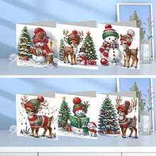 Lade das Bild in den Galerie-Viewer, 6/8/12Pcs/Set Weihnachts-Diamant-Grußkarten