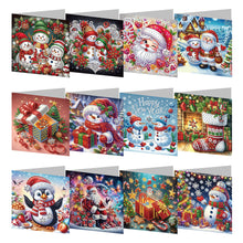Lade das Bild in den Galerie-Viewer, 6/8/12Pcs/Set Weihnachts-Diamant-Grußkarten