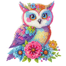 Lade das Bild in den Galerie-Viewer, Weihnachten Eule-Einfache Seite Bohrer-Schüttelkopf Acryl Diamant Desktop Ornament
