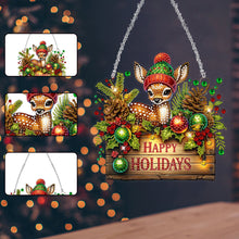 Lade das Bild in den Galerie-Viewer, Weihnachts-Holz-Anhänger mit einseitigem Diamant