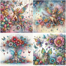 Lade das Bild in den Galerie-Viewer, Blumenfee - Teilweise Special Diamond Painting-40x40cm