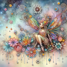Lade das Bild in den Galerie-Viewer, Blumenfee - Teilweise Special Diamond Painting-40x40cm