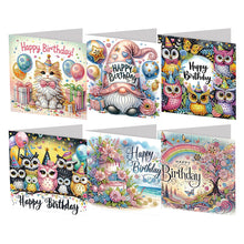 Lade das Bild in den Galerie-Viewer, 6Pcs/Set Weihnachten-Diamond Grußkarten