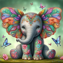 Lade das Bild in den Galerie-Viewer, Elefant-Voll Round Diamond Painting-30x30cm