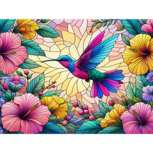 Lade das Bild in den Galerie-Viewer, Blumenkolibri-Voll Round Diamond Painting-40x30cm