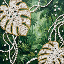 Lade das Bild in den Galerie-Viewer, Partial Pearl Painting mit Rahmen -25x25cm