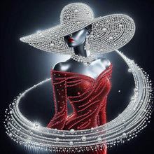 Lade das Bild in den Galerie-Viewer, Lady-Partial Pearl Painting mit Rahmen -30x30cm