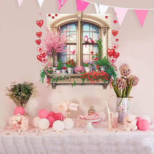 Lade das Bild in den Galerie-Viewer, Herz-Blumen-Fenster - Einseitig - Diamant-Anhänger