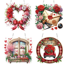 Lade das Bild in den Galerie-Viewer, Herz-Blumen-Fenster - Einseitig - Diamant-Anhänger