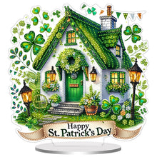 Lade das Bild in den Galerie-Viewer, St. Patrick's Day Eule - Einseitig - Acryl-Diamant-Tischornament