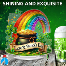 Lade das Bild in den Galerie-Viewer, St. Patrick's Day Eule - Einseitig - Acryl-Diamant-Tischornament