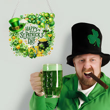 Lade das Bild in den Galerie-Viewer, St. Patrick's Day Katze - Einseitig - Diamant-Anhänger
