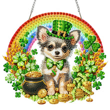Lade das Bild in den Galerie-Viewer, St. Patrick's Day Katze - Einseitig - Diamant-Anhänger