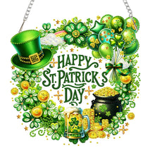 Lade das Bild in den Galerie-Viewer, St. Patrick's Day Katze - Einseitig - Diamant-Anhänger
