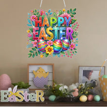 Lade das Bild in den Galerie-Viewer, Frohe Ostern Kranz - Einseitig - Diamant-Anhänger