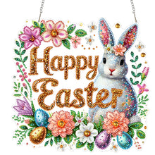 Lade das Bild in den Galerie-Viewer, Frohe Ostern Kranz - Einseitig - Diamant-Anhänger