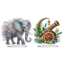 Lade das Bild in den Galerie-Viewer, Elefant - Einseitig - Acryl-Diamant-Tischornament