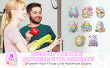 Lade das Bild in den Galerie-Viewer, 8 Stk./Set Osterblumen-Eier - Diamant Painting Kühlschrankmagnet