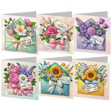 Lade das Bild in den Galerie-Viewer, 6 Stk./Set Muttertag Blumenkorb - Diamant-Grußkarten