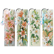 Lade das Bild in den Galerie-Viewer, 4 Stk./Set Gelbe Blumen und Pferd - Diamant-Lesezeichen