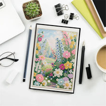 Lade das Bild in den Galerie-Viewer, Blumen und Katze - DIY Diamant Painting Notizbuch 50 Seiten