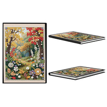 Lade das Bild in den Galerie-Viewer, Blumen und Katze - DIY Diamant Painting Notizbuch 50 Seiten