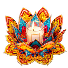Lade das Bild in den Galerie-Viewer, Lila Lotos-A - Diamant-Kerzenhalter - Diamant-Tischornament